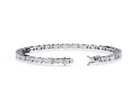 Zola – Alternating Emerald and Round Diamond Tennis Bangle