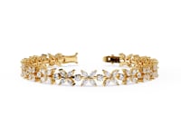 Valerie- Floral Inspired Marquise and Round Diamond Bangle