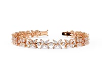 Valerie- Floral Inspired Marquise and Round Diamond Bangle