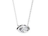 Erika - Bezel-Set Marquise Solitaire Diamond Pendant