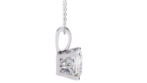 Krista – Princess-Cut Solitaire Pendant with Filigree Basket