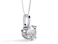 Cindy– Cushion-Cut Solitaire Diamond Pendant with Filigree Basket