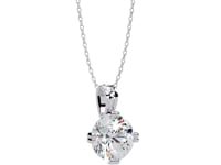 Donna – Round Solitaire Pendant in Compass Double Prong Setting