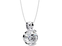 Hailey - Half Bezel Round Diamond Pendant