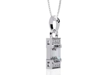 Lucia - Emerald Solitaire Pendant with Accent Diamonds