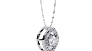 Milena - Marquise Halo Round Diamond Pendant