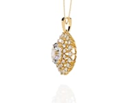 Adrienne – Double Halo Oval Diamond Pendant