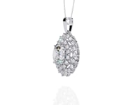 Adrienne – Double Halo Oval Diamond Pendant