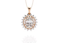 Adrienne – Double Halo Oval Diamond Pendant