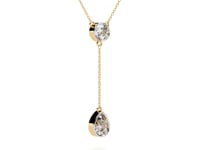 Amina – Dual Solitaire Drop Pendant