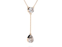 Amina – Dual Solitaire Drop Pendant
