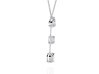 Azar- Three-Stone Solitaire Drop Pendant