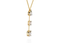 Azar- Three-Stone Solitaire Drop Pendant
