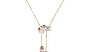 Camille – Pear & Emerald Drop Pendant with Accent Pears