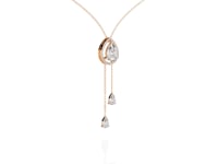 Carrie – Pear-Cut Halo Drop Necklace with Pear Accents