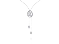 Carrie – Pear-Cut Halo Drop Necklace with Pear Accents
