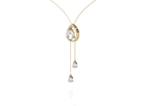 Carrie – Pear-Cut Halo Drop Necklace with Pear Accents