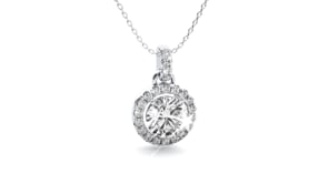 Claire – Round Diamond Halo Pendant