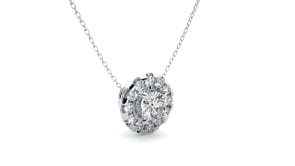 Dalia – Spaced Halo Diamond Pendant