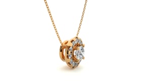 Dalia – Spaced Halo Diamond Pendant