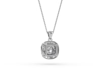 Nina - Double Halo Round Diamond Pendant