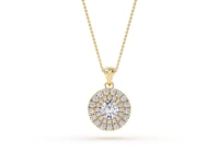Emily - Round Double Halo Pendant
