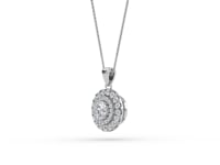 Emily - Round Double Halo Pendant