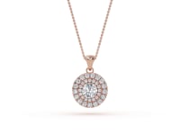 Emily - Round Double Halo Pendant