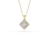 Emma – Princess-Cut Diamond Halo Pendant