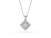 Emma – Princess-Cut Diamond Halo Pendant