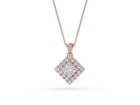 Emma – Princess-Cut Diamond Halo Pendant