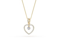 Ida – Solitaire Heart Pendant with Pavé Detailing