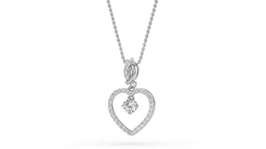Ida – Solitaire Heart Pendant with Pavé Detailing