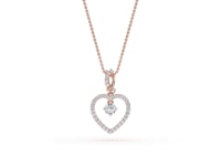 Ida – Solitaire Heart Pendant with Pavé Detailing