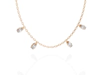 Laleh – Natural Diamond Oval-Cut Diamond Floating Necklace