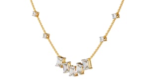 Nancy – Emerald-Cut and Round Diamond Necklace