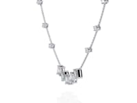 Nancy – Emerald-Cut and Round Diamond Necklace