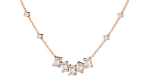 Nancy – Emerald-Cut and Round Diamond Necklace