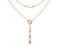 Cira - Double-Layer Diamond Necklace with Pave Bar and Pear Drop