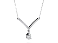 Paris – Pavé Bar and Pear Diamond Drop Necklace