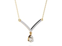 Paris – Pavé Bar and Pear Diamond Drop Necklace