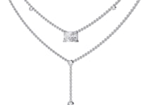 Zena – Radiant Cut Drop Diamond Necklace