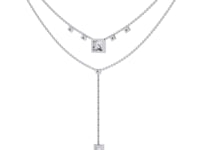 Catalina – The Princess & Baguette Double Chain Drop Necklace