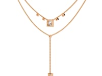 Catalina – The Princess & Baguette Double Chain Drop Necklace