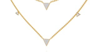 Mishita — Twin Triangle Motif Diamond Necklace